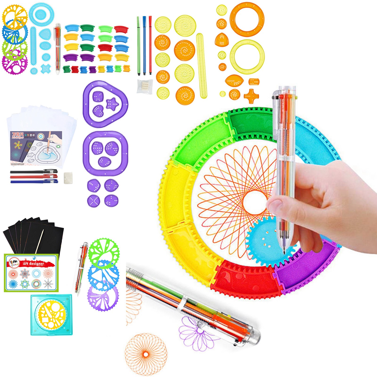 Kids Education Drawing - Colorful Spirograph Set Kids Magic Art