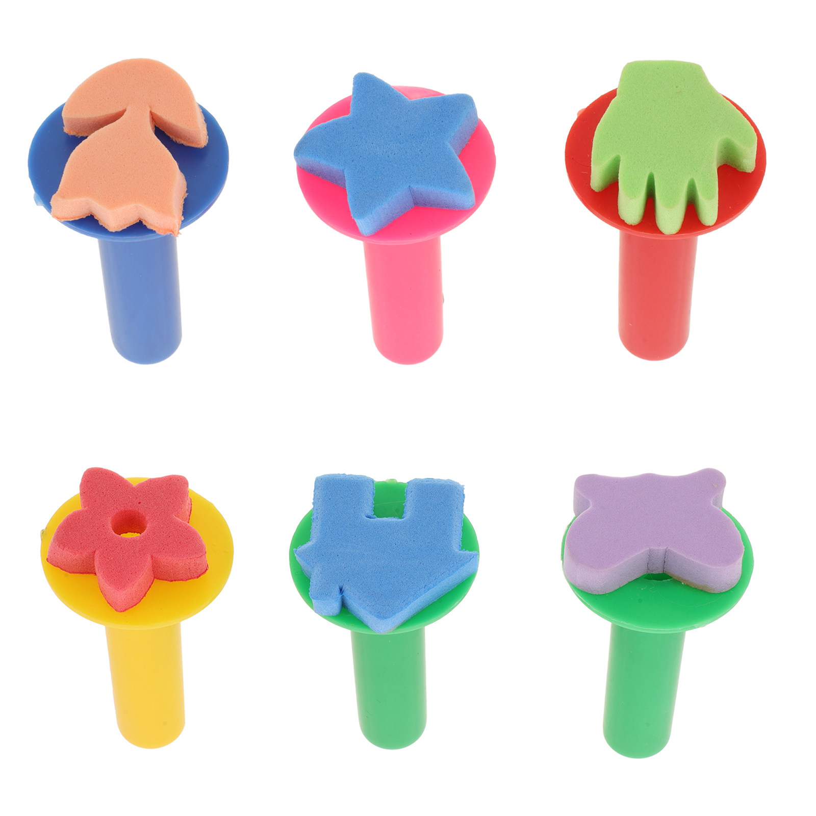 6Pcs Kids Sponge Stamp Set Saf - Kids Education Drawing ulasan dan harga