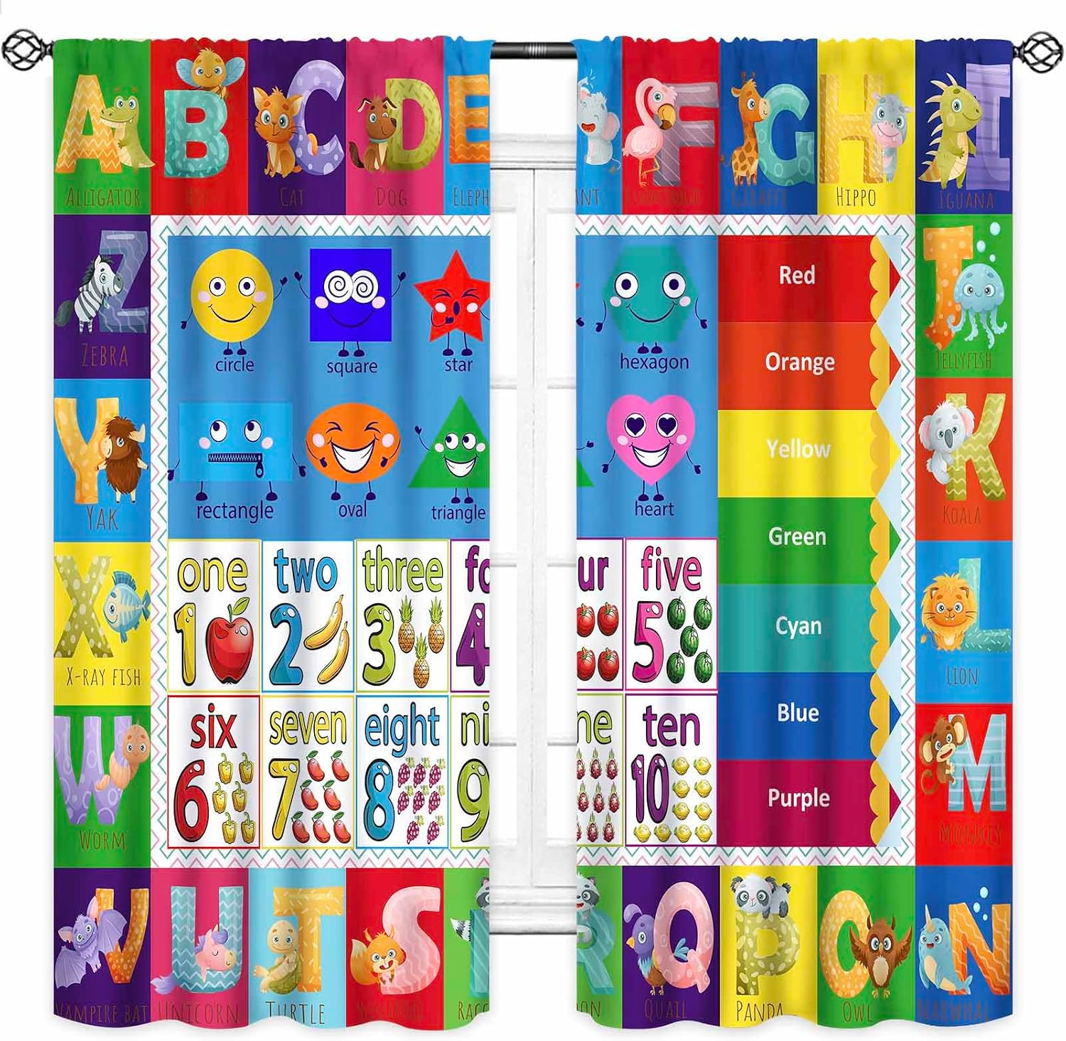 ABC Number Shape Curtain Panel - Abc Kids Early Education ulasan dan harga