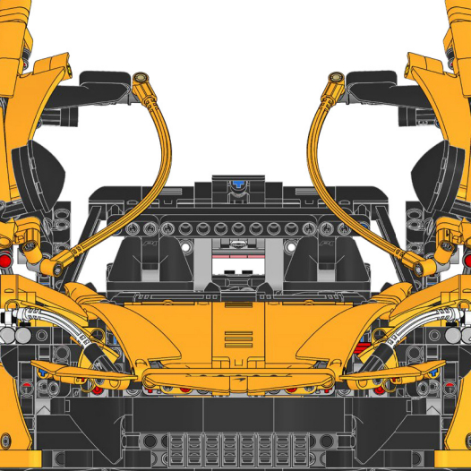 Yellow Assembled Sports Car 1: - Lego Set Technic ulasan dan harga