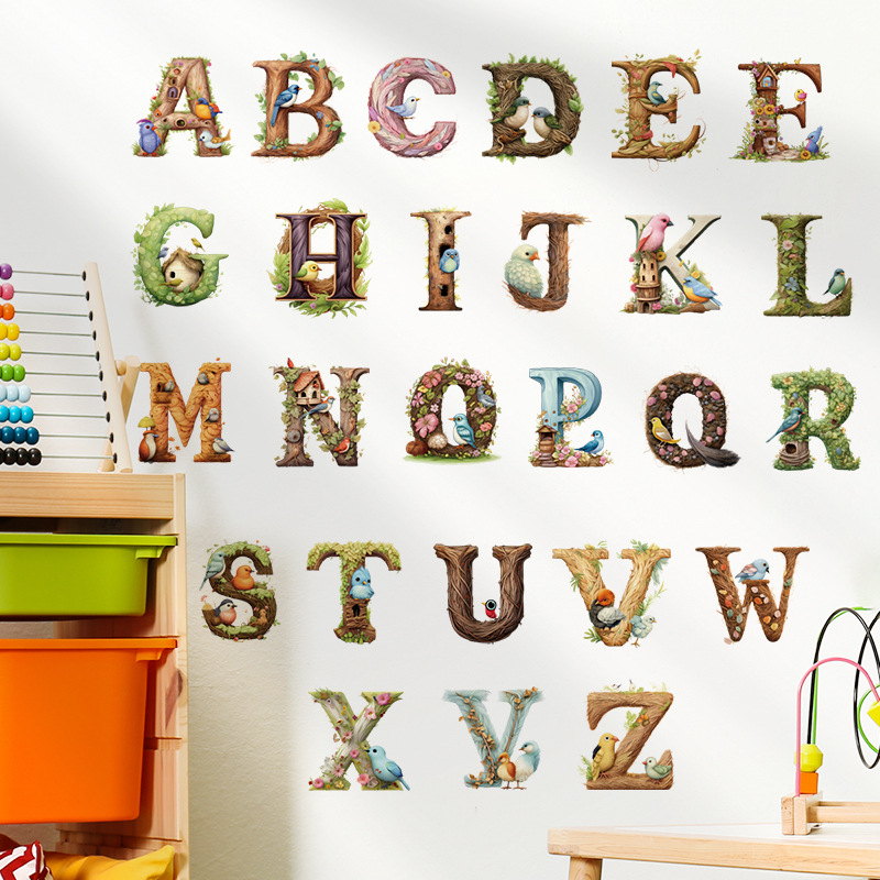 Cute Alphabet Vinyl Wall Decal - Abc Kids Early Education ulasan dan harga
