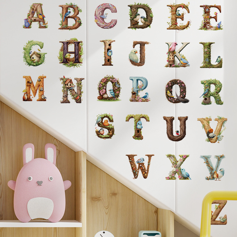 Cute Alphabet Vinyl Wall Decal - Abc Kids Early Education ulasan dan harga