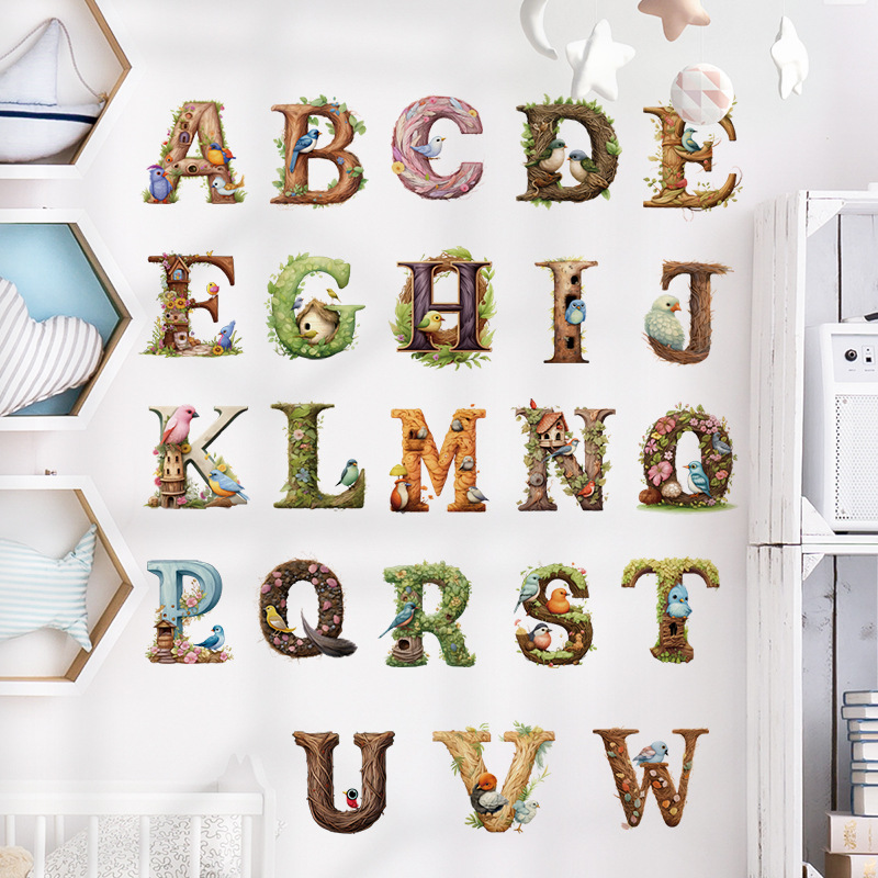 Cute Alphabet Vinyl Wall Decal - Abc Kids Early Education ulasan dan harga