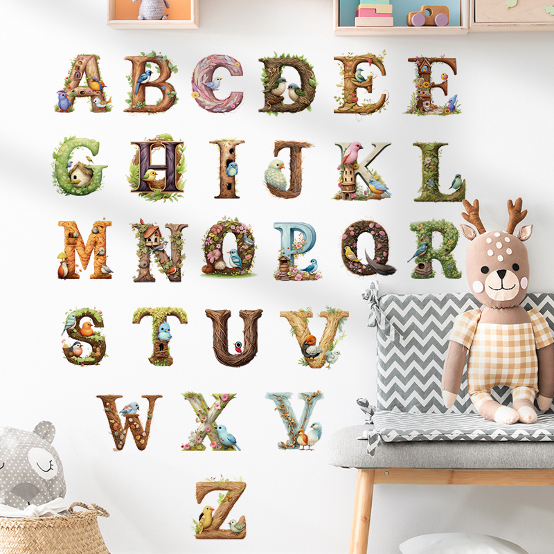 Cute Alphabet Vinyl Wall Decal - Abc Kids Early Education ulasan dan harga