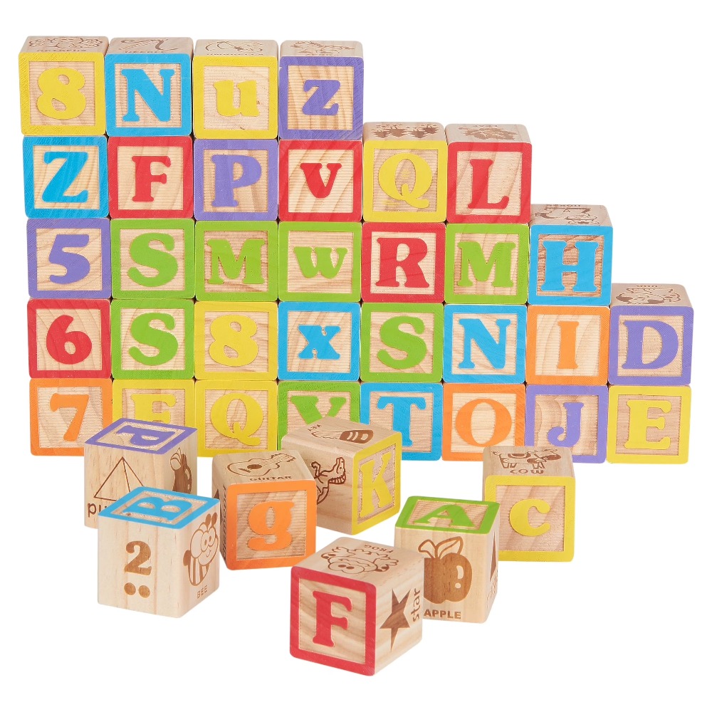ABC Wooden Blocks Set 40 Piece - Abc Kids Early Education ulasan dan harga