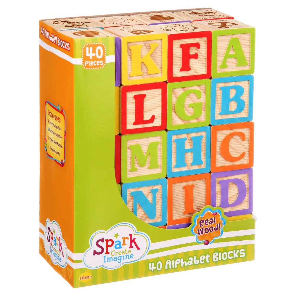ABC Wooden Blocks Set 40 Piece - Abc Kids Early Education ulasan dan harga