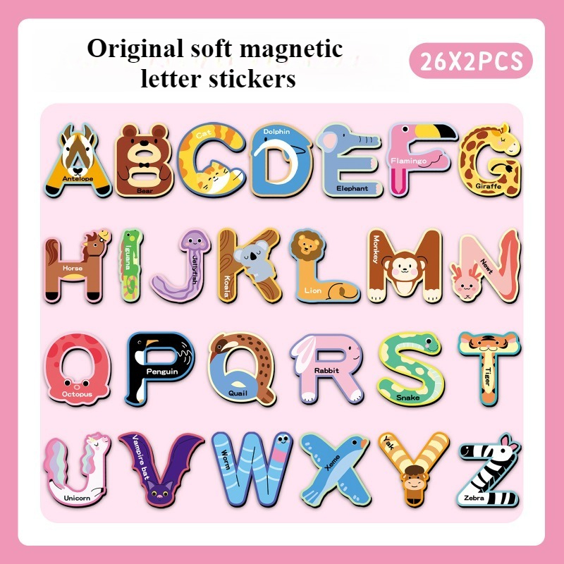 52Pcs Alphabet Magnetic Fridge - Abc Kids Early Education ulasan dan harga