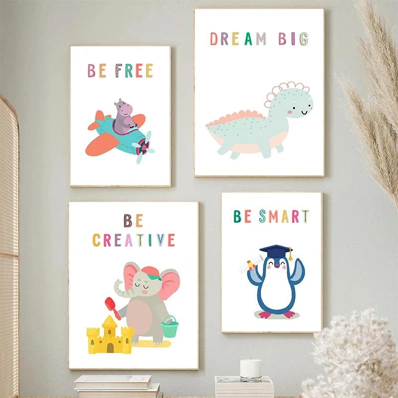 Canvas  Print Wall  Animals En - Kids Education Picture ulasan dan harga